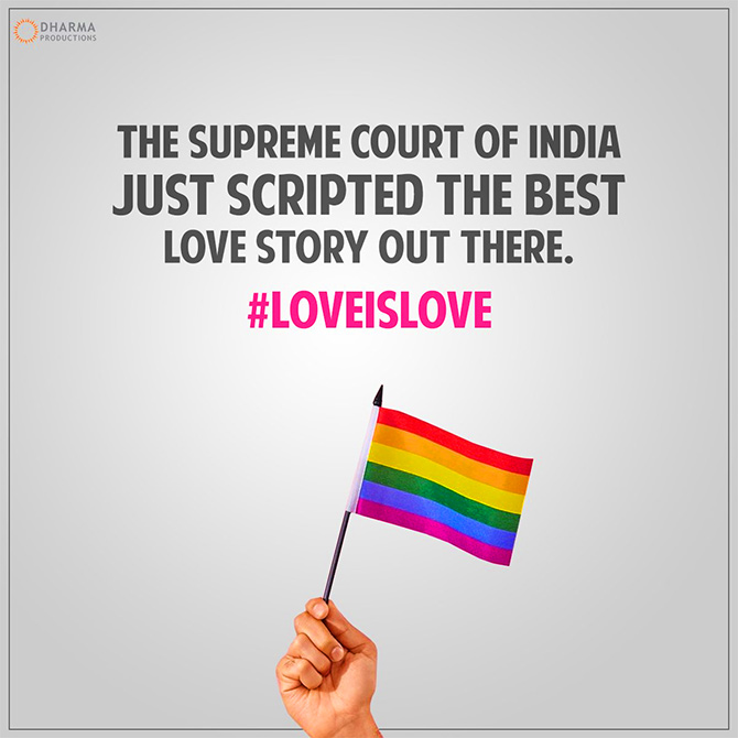 Bollywood on SC strikes down of Section 377