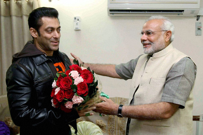Bollywood Salman Khan with Indian PM Modi